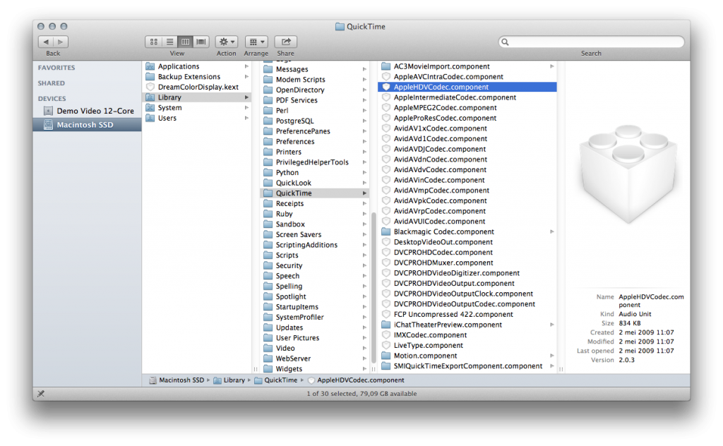 QuickTime Components Location