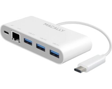 Macally USB3 hub met Gigabit Ethernet [ USB-C ]