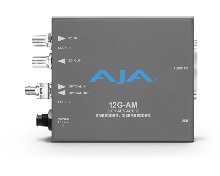 AJA 12G-AM-R-ST Mini-Converter 8-ch AES Audio (dis)embedder [ ST fiber receiver ]
