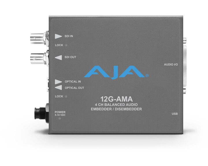 AJA 12G-AMA Mini-Converter 4-ch analoge Audio (dis)embedder [ zonder fiber module ]