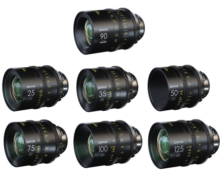 DZOFilm Vespid Prime Full Frame Kit 25, 35, 50, 75, 100, 125mm T2.1 en Macro 90mm T2.8 [ PL | EF ]