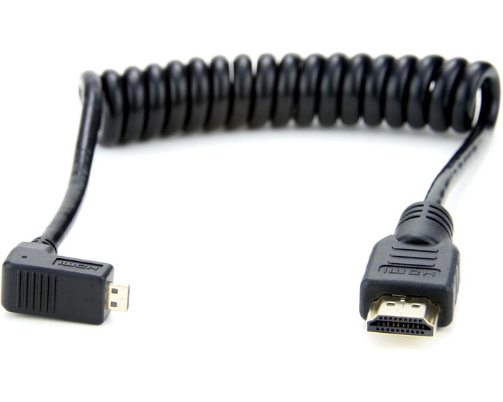 Atomos Coiled right-angle micro HDMI to full HDMI cable [ 30-45cm ]