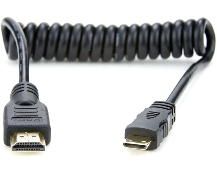 Atomos Coiled mini HDMI to full HDMI cable [ 30-45cm ]
