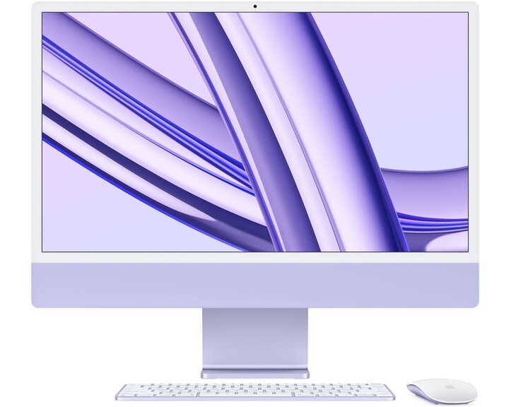 Apple iMac 24” M3 8-core CPU en 10-core GPU 256GB opslag Purple