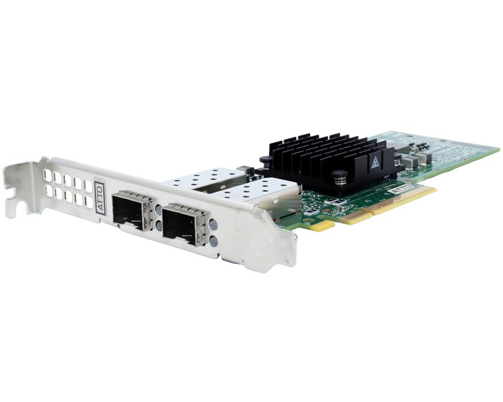 ATTO FastFrame N422 Optical Ethernet Card [ Dual 10/25GbE PCIe ]
